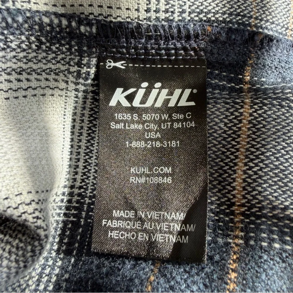 EUC Kuhl Men’s The Law Flannel Hunting Button Up Stellar Slate Blue Shirt